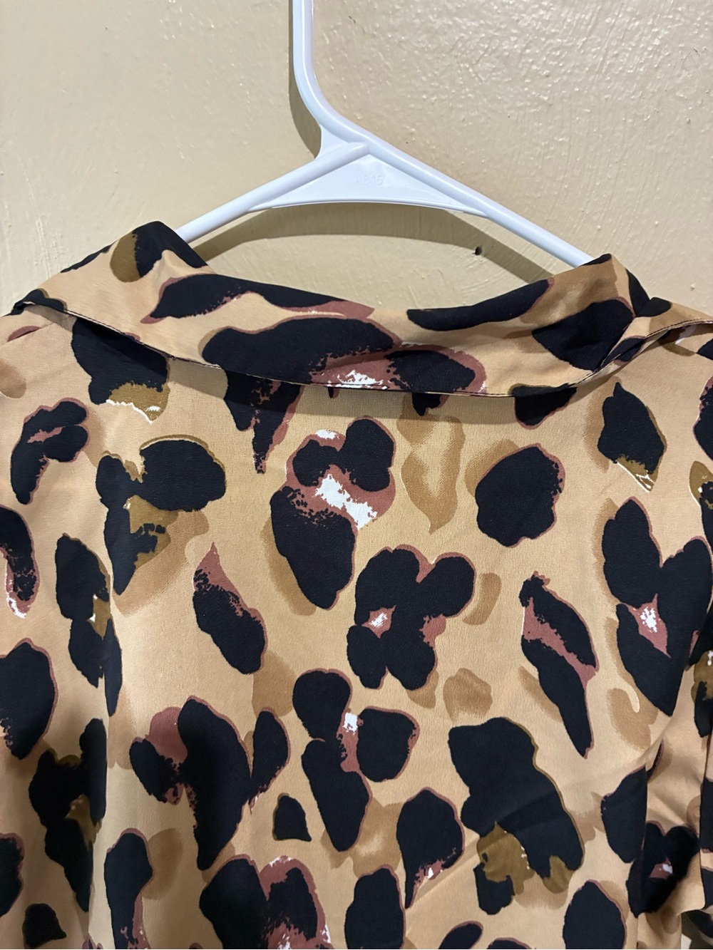 Asymmetrical Leopard Print Women's Skirt in Tan - Picture 2 of 8